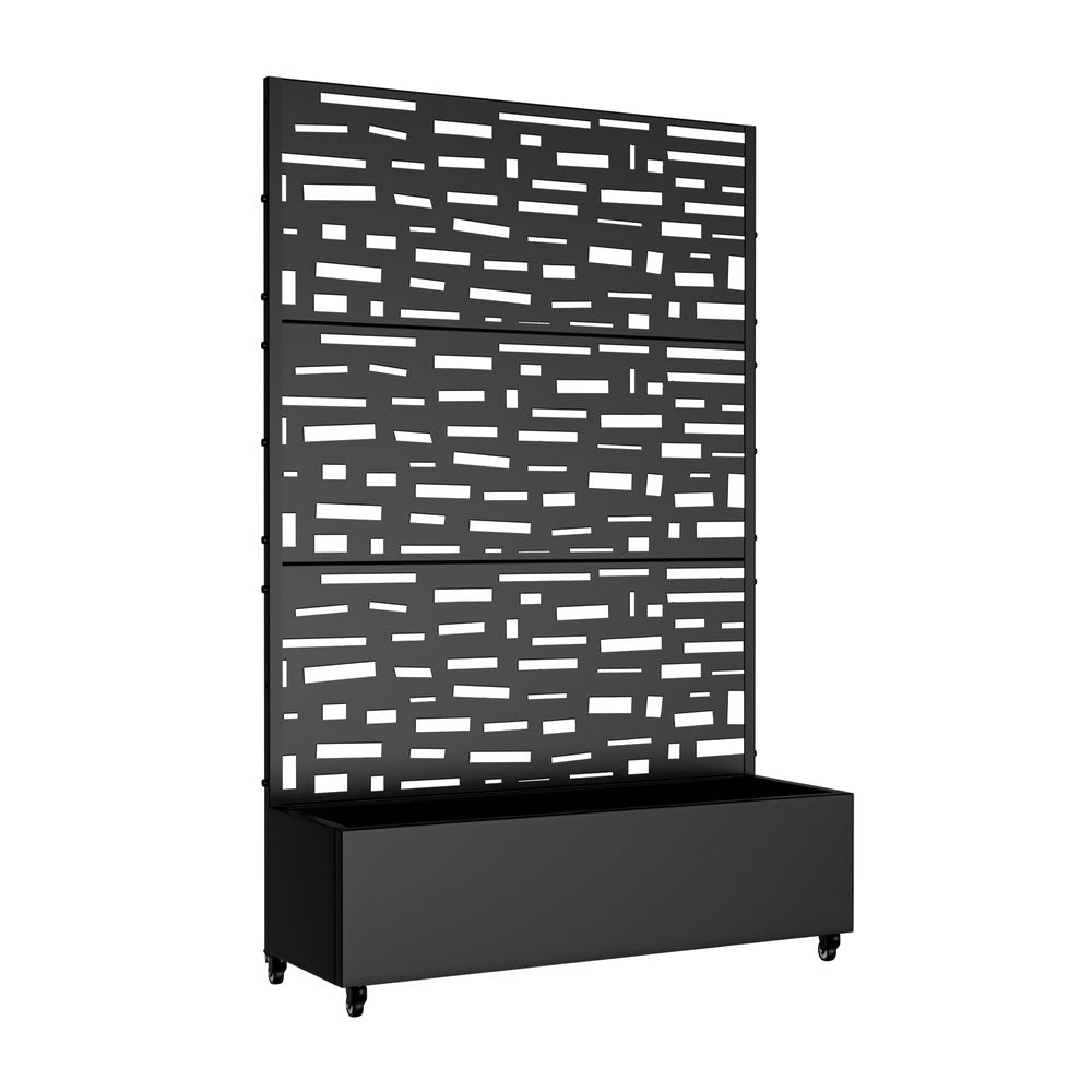 72" X 47" Black Metal Rectangular Planter Box