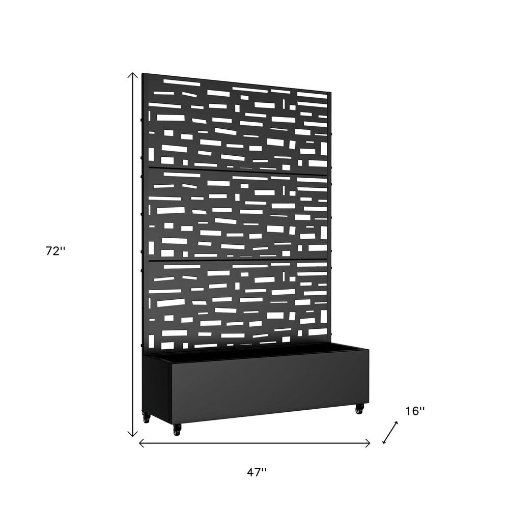 72" X 47" Black Metal Rectangular Planter Box