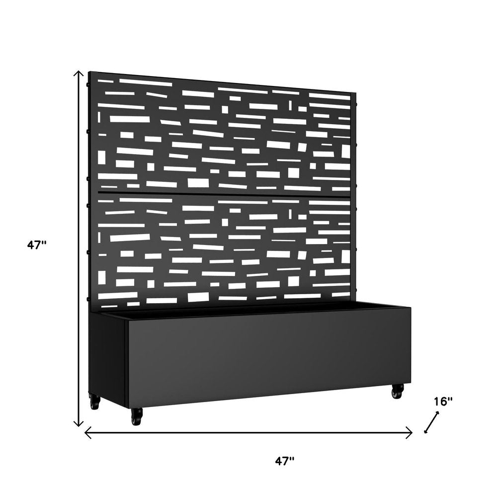47" X 47" Black Metal Rectangular Planter Box