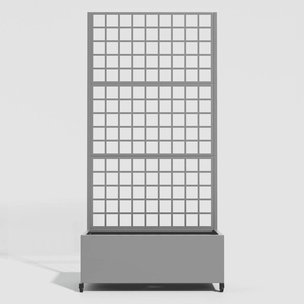 72" X 35" Gray Metal Rectangular Planter Box