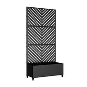 72" X 35" Black Metal Rectangular Planter Box