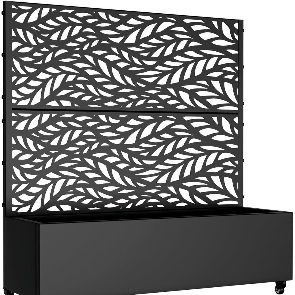 47" X 47" Black Metal Rectangular Planter Box