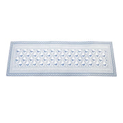 68" Blue And White Geometric And Floral Table Runner