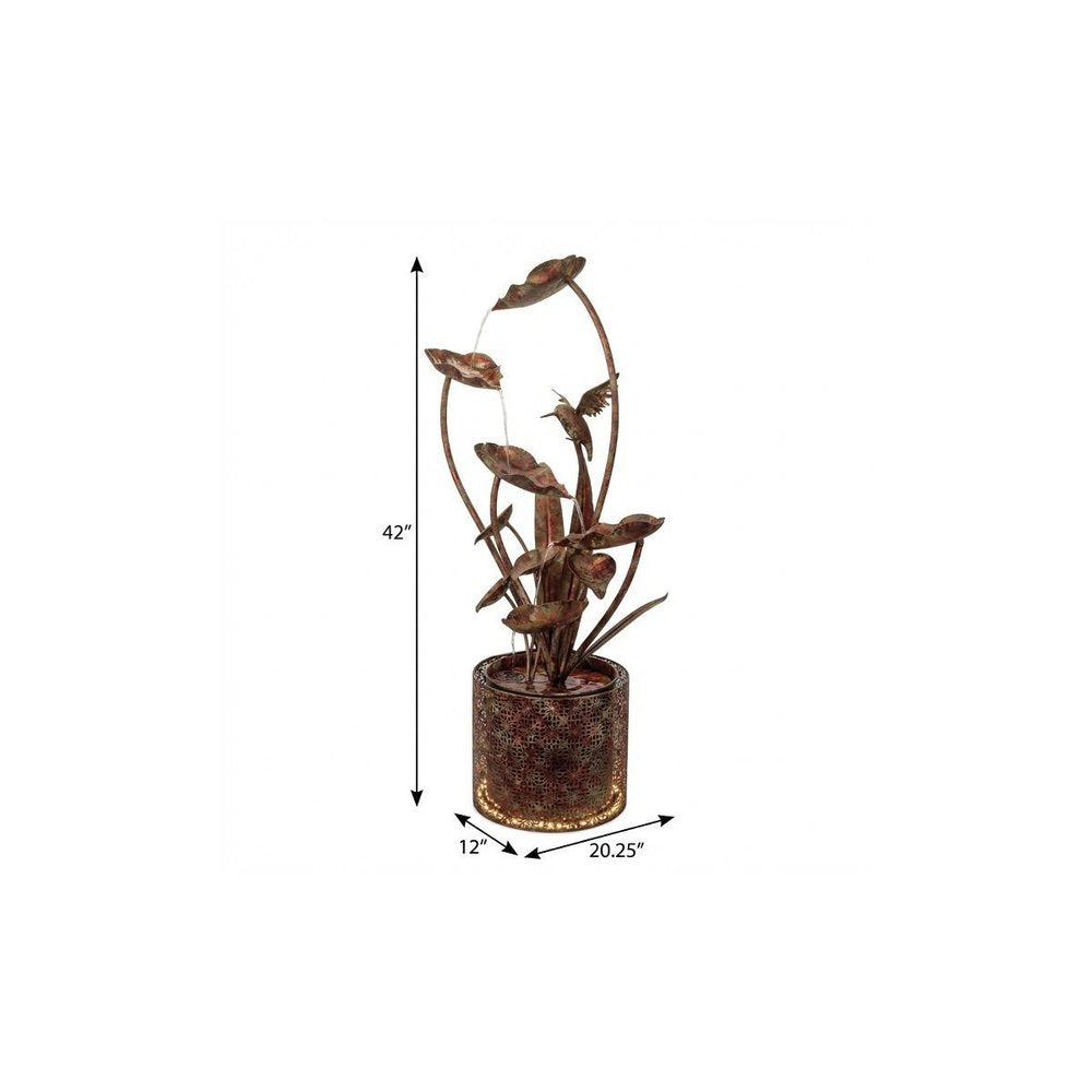 42" Brown Metal LED lights Birds Garden Hanging Wall or Door Decor