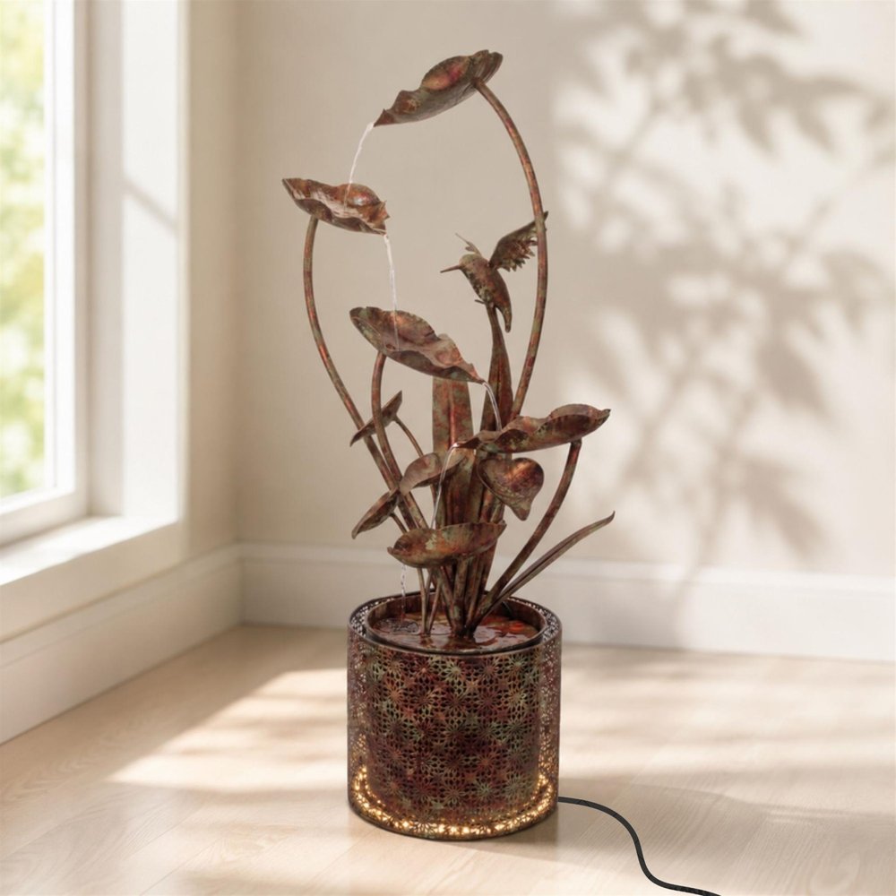 42" Brown Metal LED lights Birds Garden Hanging Wall or Door Decor