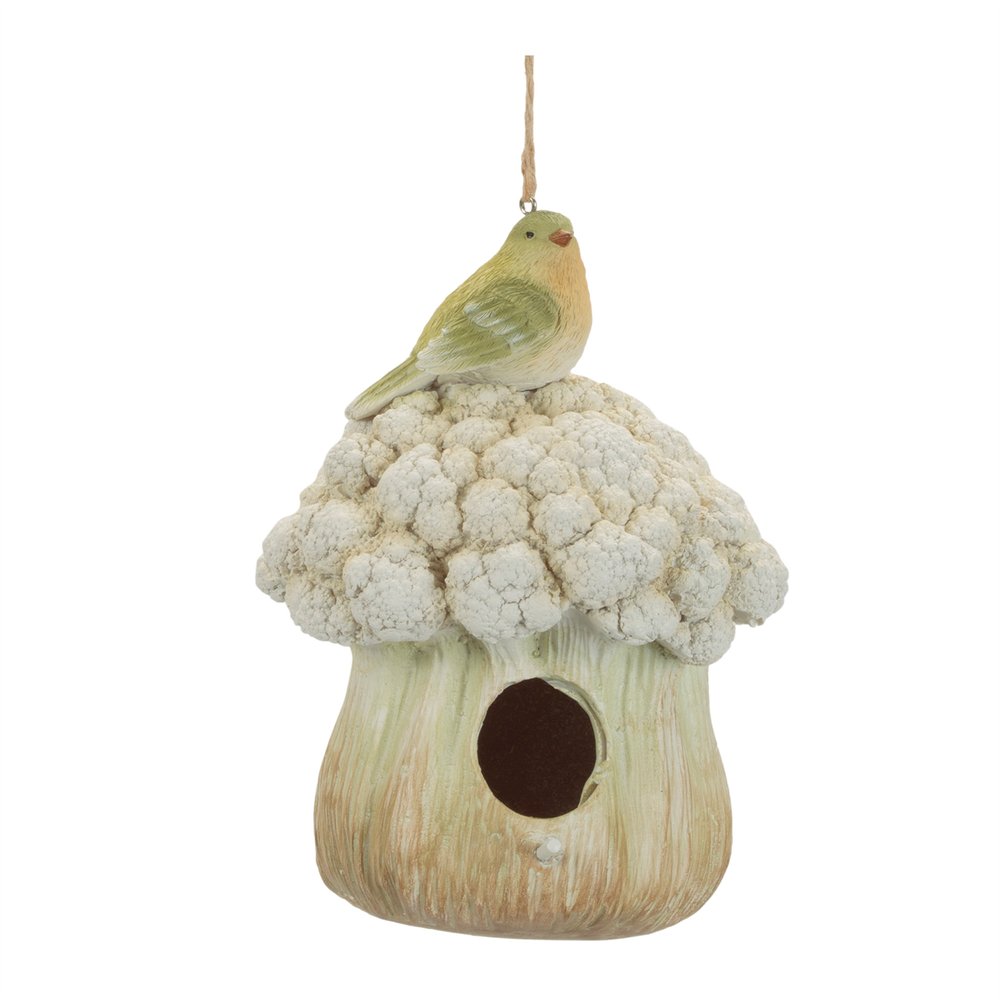 Set of Two Beige And Green Heavy Duty Plastic Birds Garden Hanging Wall or Door Decor