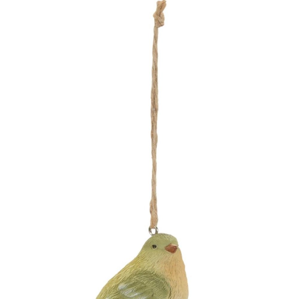 Set of Two Beige And Green Heavy Duty Plastic Birds Garden Hanging Wall or Door Decor