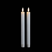 Set of Two White Unscented Candle Flameless Taper Candles