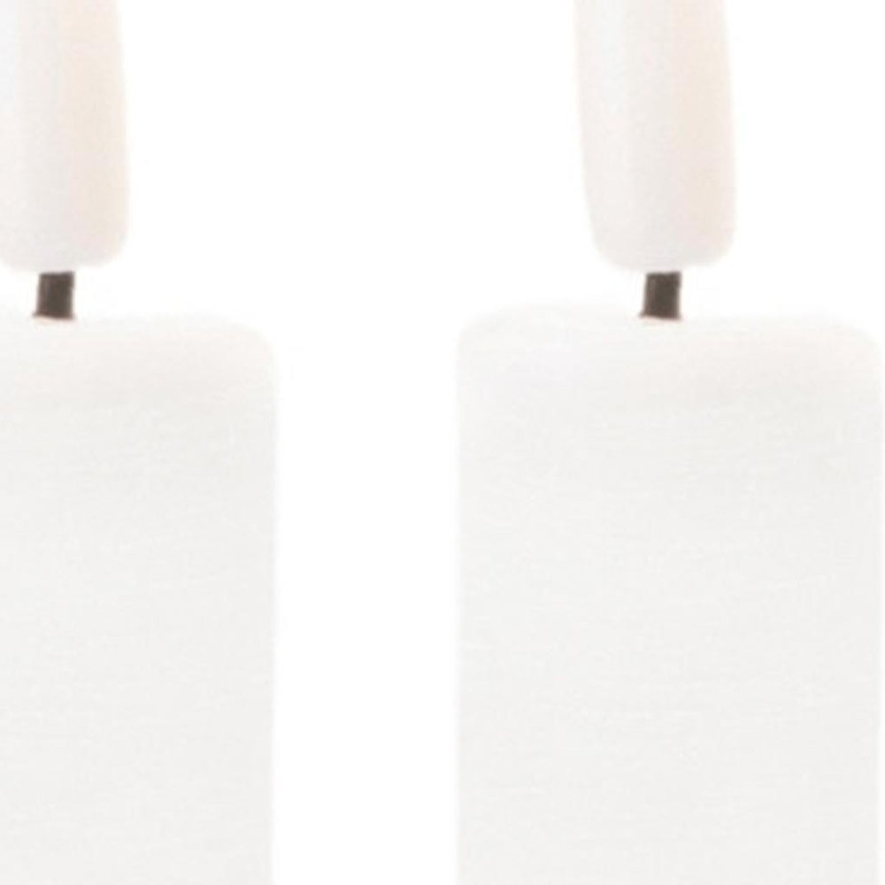Set of Two White Unscented Flameless Candle Taper Candles Cylinder Taper