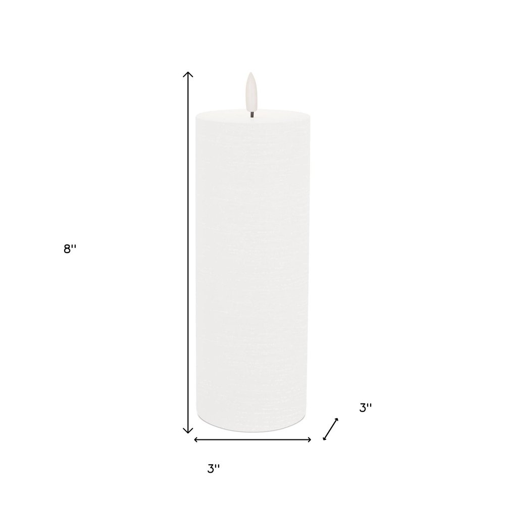 Set of Two White Unscented Candle Flameless Pillar Candles