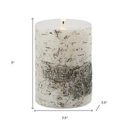 Set of Two Brown And Beige Unscented Flameless Candle Pillar Candles
