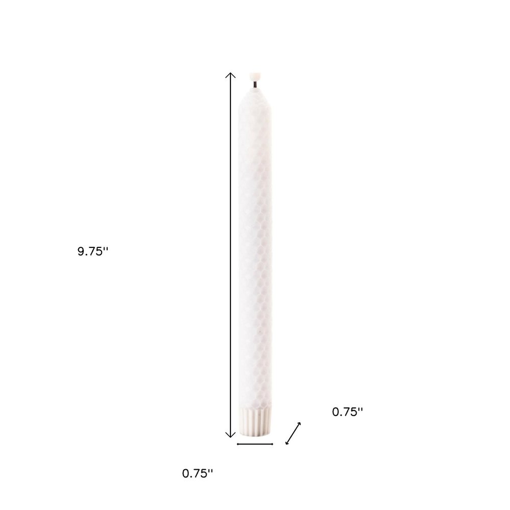 Set of Two White Unscented Flameless Candle Taper Candles Cylinder Taper