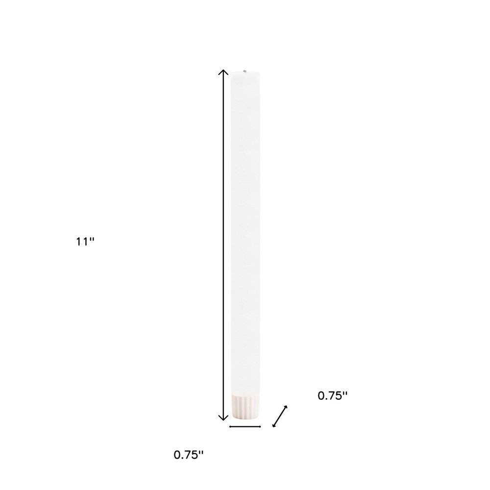 Set of Two White Unscented Flameless Candle Taper Candles Cylinder Taper