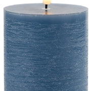 Set of Two Blue Unscented Candle Flameless Pillar Candles