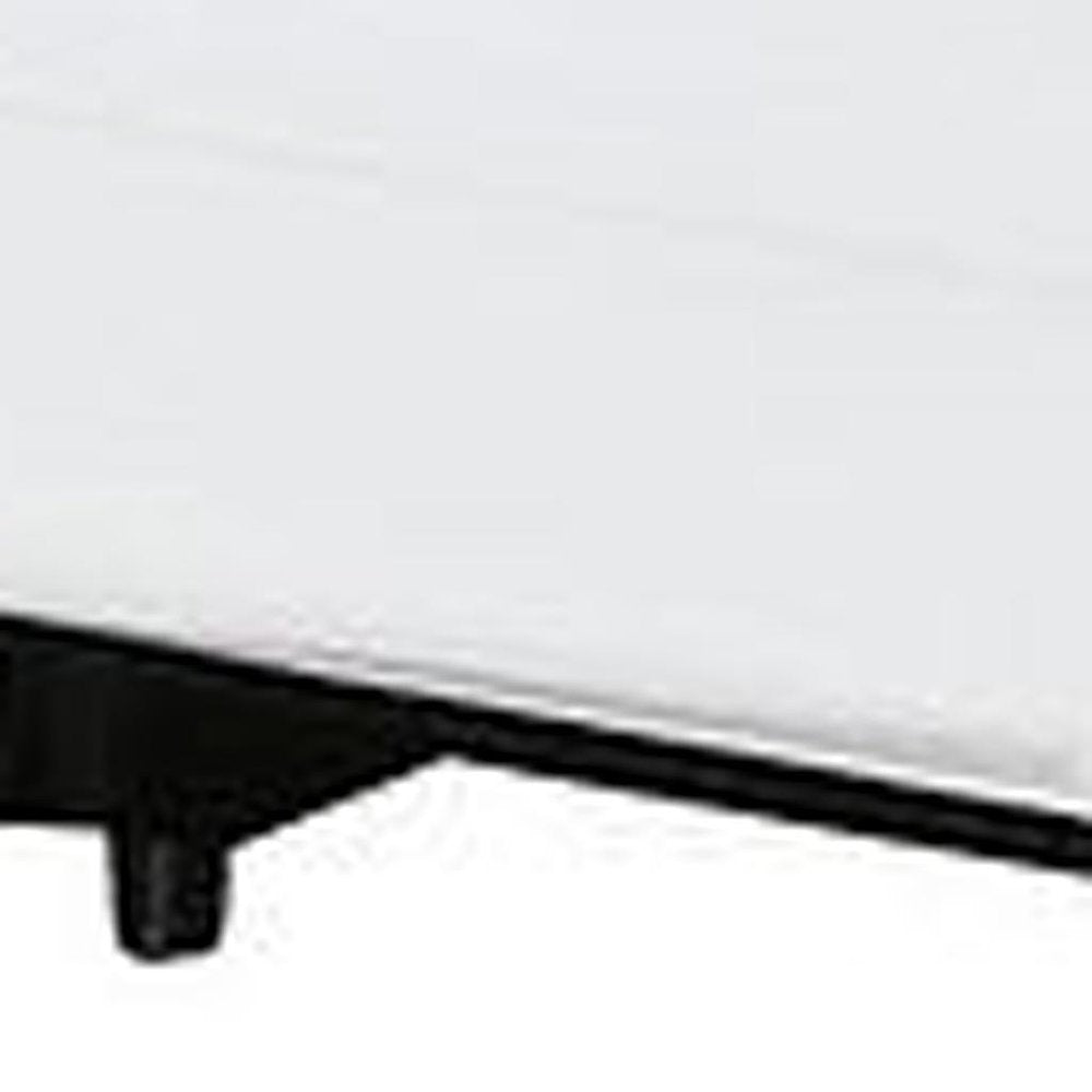 Two Piece White Leather Five Person Seating Set