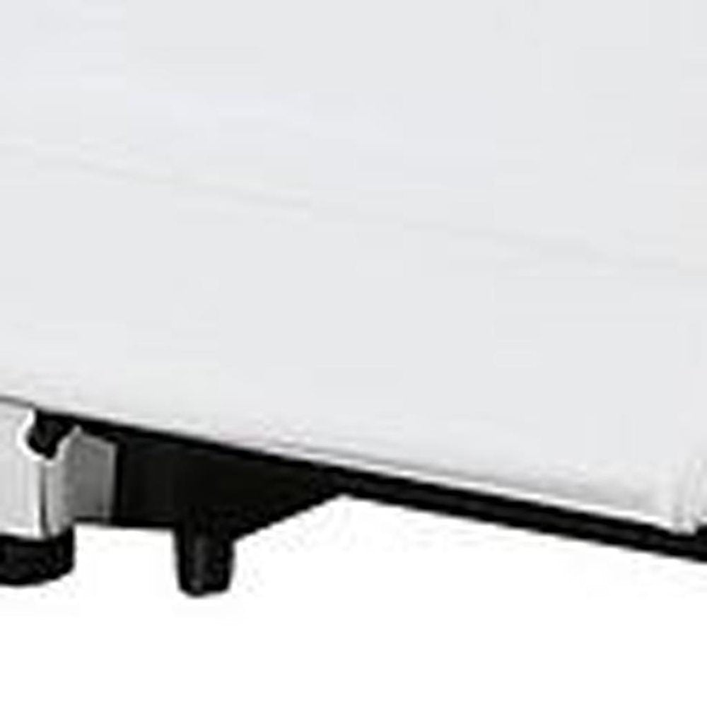 Two Piece White Leather Five Person Seating Set
