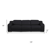 Three Piece Black Leather Six Person Seating Set
