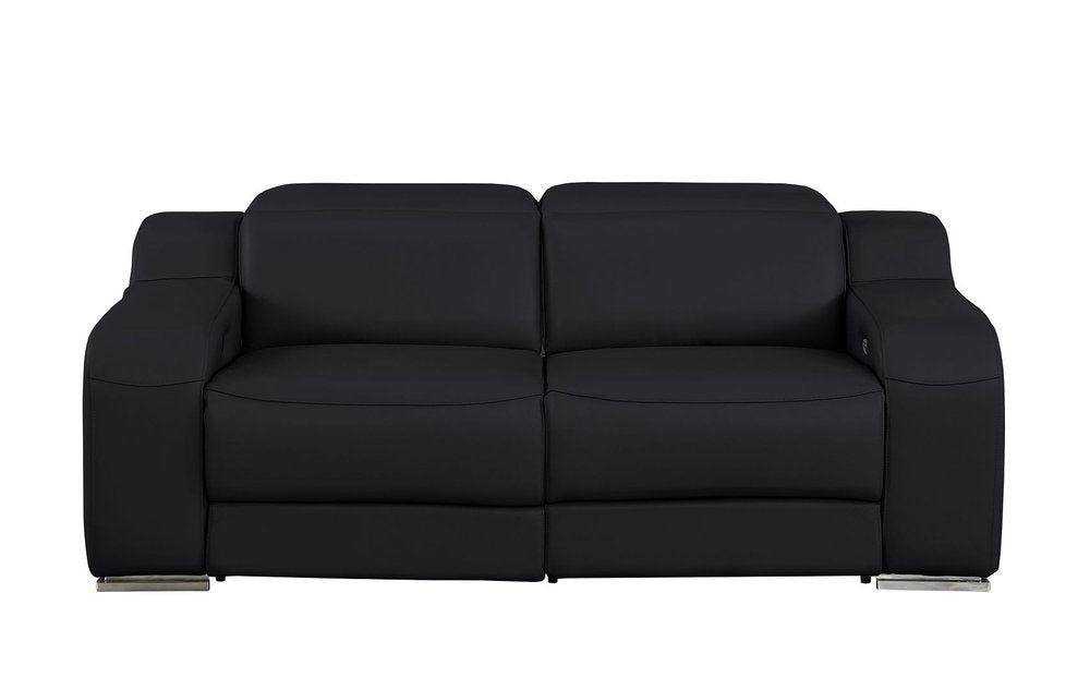 Three Piece Black Leather Six Person Seating Set