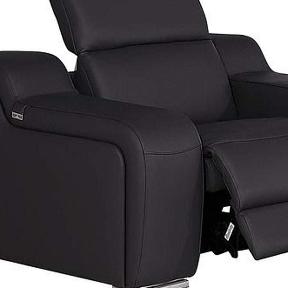 Three Piece Black Leather Six Person Seating Set