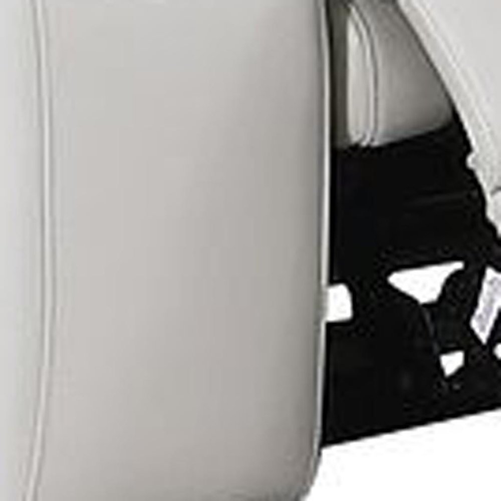 Two Piece Light Gray Leather Five Person Seating Set