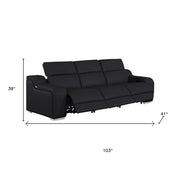 Three Piece Black Leather Six Person Seating Set
