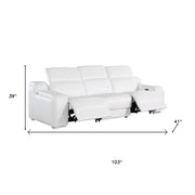 Three Piece White Leather Six Person Seating Set