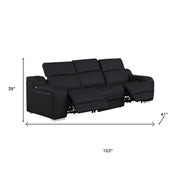 Three Piece Black Leather Six Person Seating Set