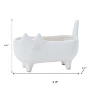Set of Two White Ceramic 1 Ounce Statue Planters