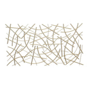 24" X 44" Gold Abstract Lines Metal Hanging Dimensional Sculpture