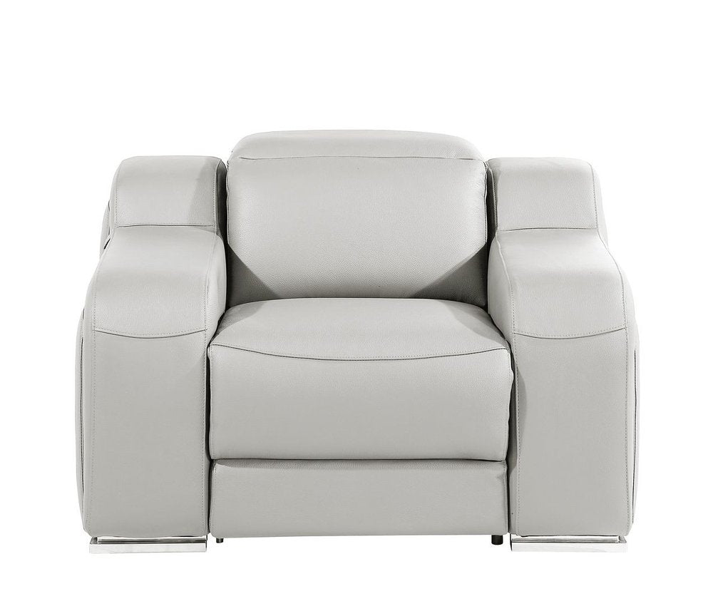 41" Chestnut Italian Leather Wall Hugger Recliner With USB