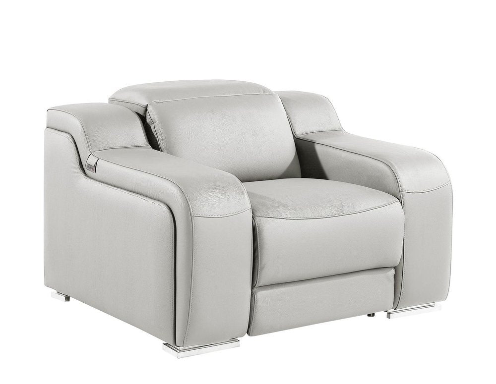 41" Chestnut Italian Leather Wall Hugger Recliner With USB