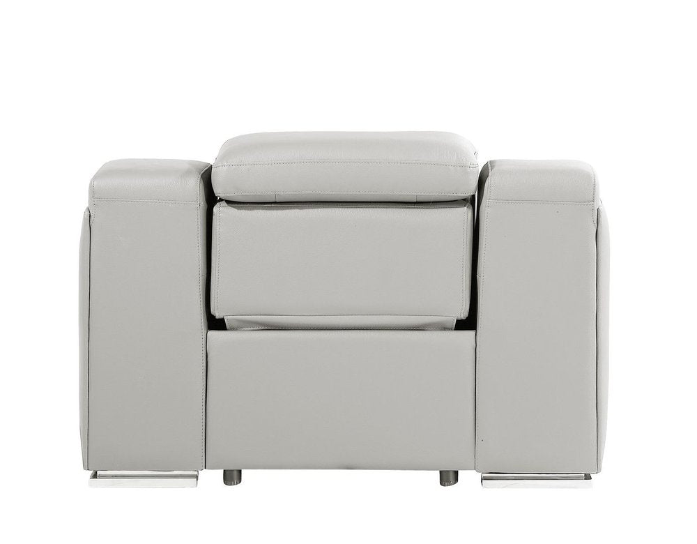 41" Chestnut Italian Leather Wall Hugger Recliner With USB
