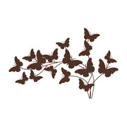 18" X 29" Brown Metal Butterflies Hanging Dimensional Sculpture