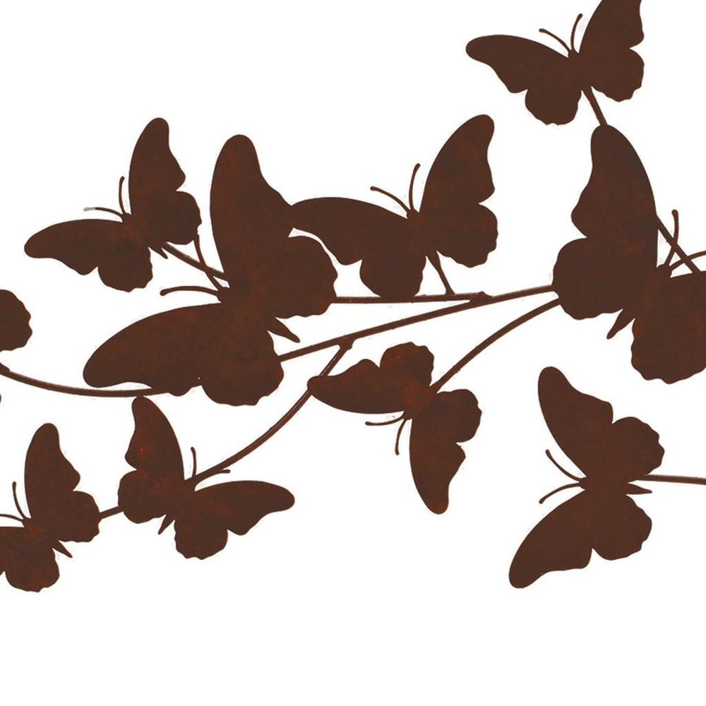 18" X 29" Brown Metal Butterflies Hanging Dimensional Sculpture