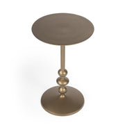 19" Bronze Aluminum Round Drink Size Pedestal End Table