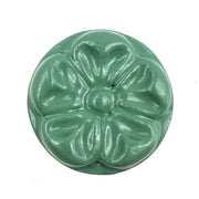 Set of Six Green Mushroom Knob Floral Ceramic Drawer Pull Knobs