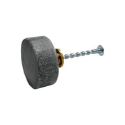 Set of Six Gray Disc Knob Stone Drawer Pull Knobs