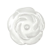 Set of Six White Ceramic Flower Shape Drawer Pull Knobs