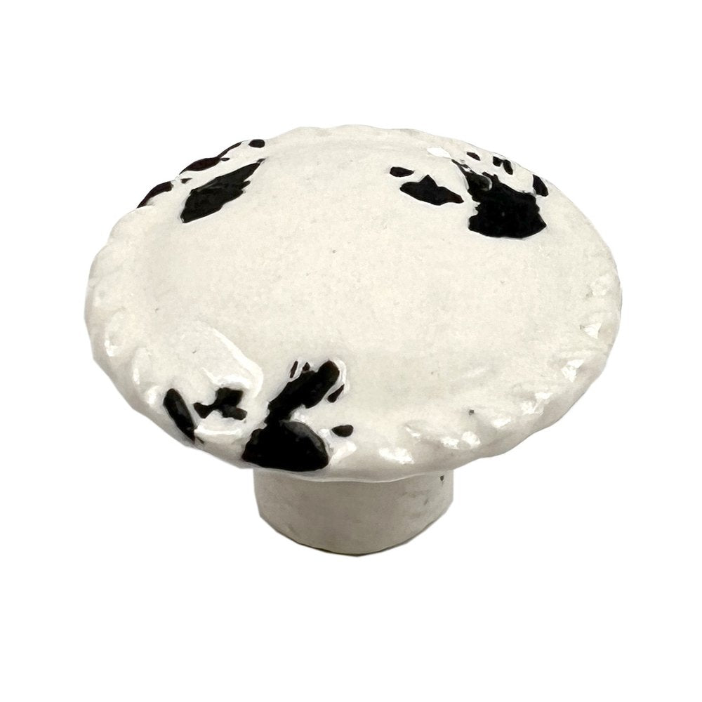 Set of Six White Ceramic Drawer Pull Knobs