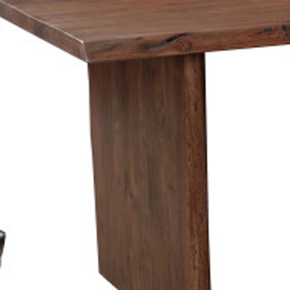 11 Piece Brown Solid Wood Dining Set with 10