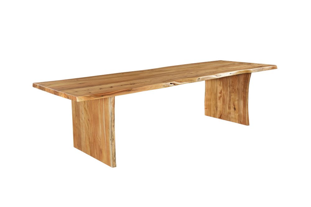 15 Piece Brown Solid Wood Dining Set with 14