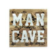 16" X 16" Brown And Gray Man Cave Wood And Metal Wall Decor