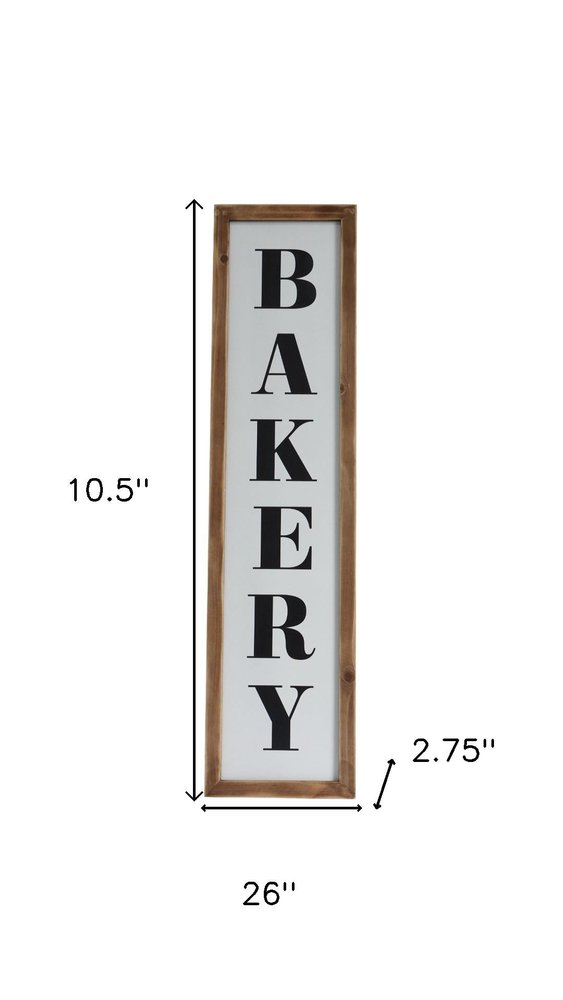 11" X 26" Black Brown And White Reversible Kitchen Wood Hanging Wall Decor