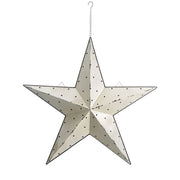 35" X 37" White Galvanized Metal Star Hanging Wall Decor