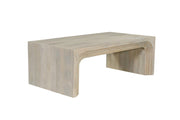 51" White Solid Wood Double Pedestal Coffee Table