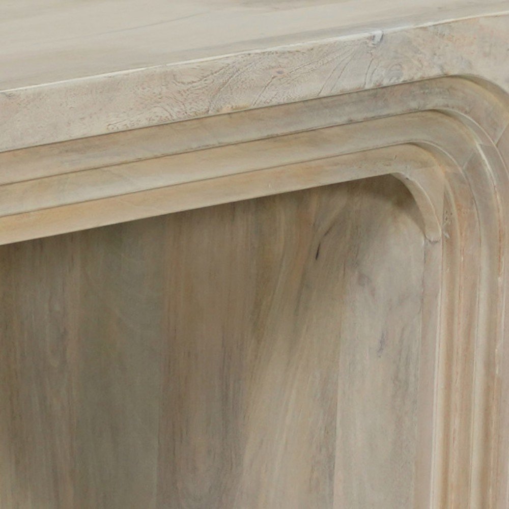 24" White Solid Wood Square Sled End Table