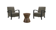 Set of Three Brown Solid Wood Round Solid Furniture Set