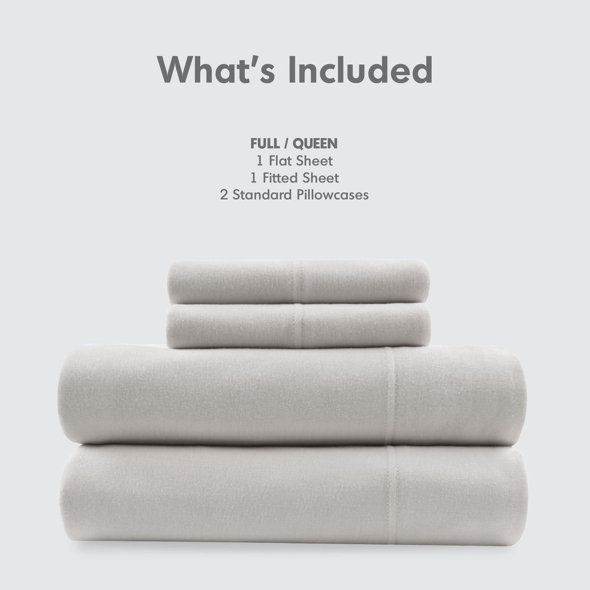 Blend Jersey Knit - 4 Piece King All Season Sheet Set - Gray