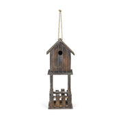 23" Brown Wood House Hand Painted Decorative Bird House