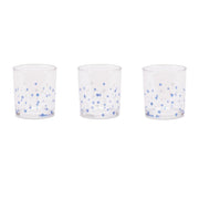 Set of Three Blue Abstract Glass Tabletop Votive Candle Holders